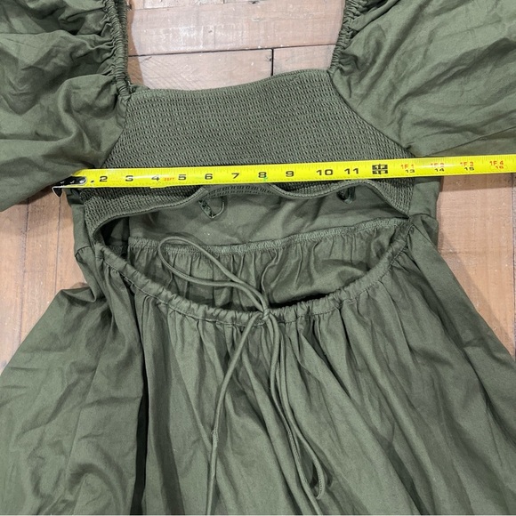 Sachin & Babi Anthropologie Green Colorblocked Mini Dress Small Open Back Boho - Picture 10 of 12